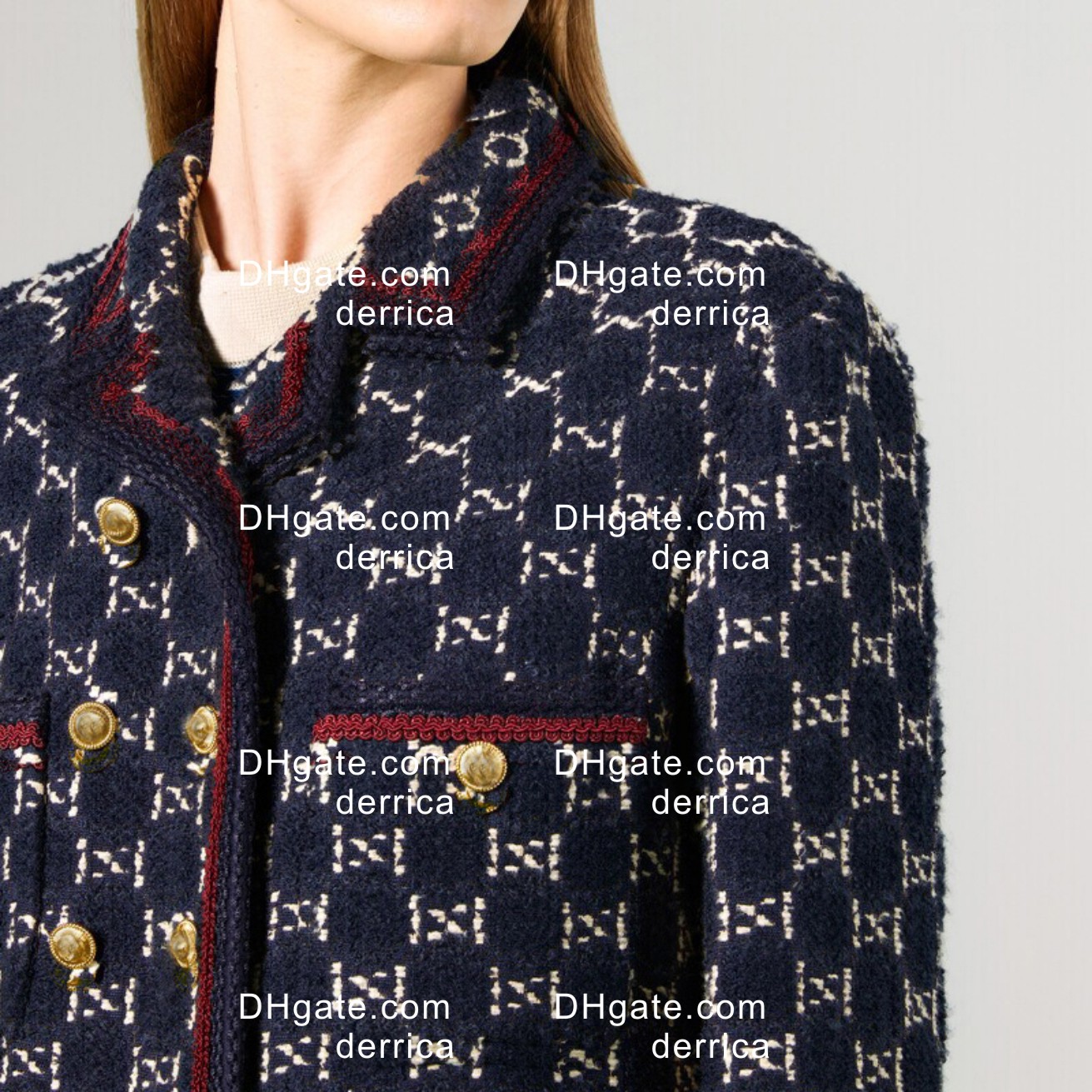 M78 dames pak designerkleding blazer jasje vrouw Double G lente tweed nieuw uitgebrachte tops