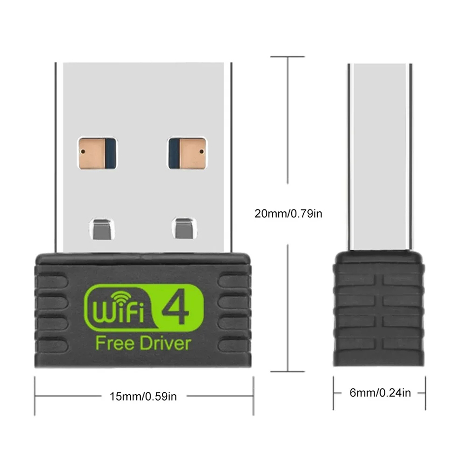 150 Mbit/s USB-WLAN-4-Adapter, kostenloser Treiber, 2,4 GHz kabellose Netzwerkkarte, 150 m USB-WLAN-Dongle für PC, Computer, Ethernet-Empfänger