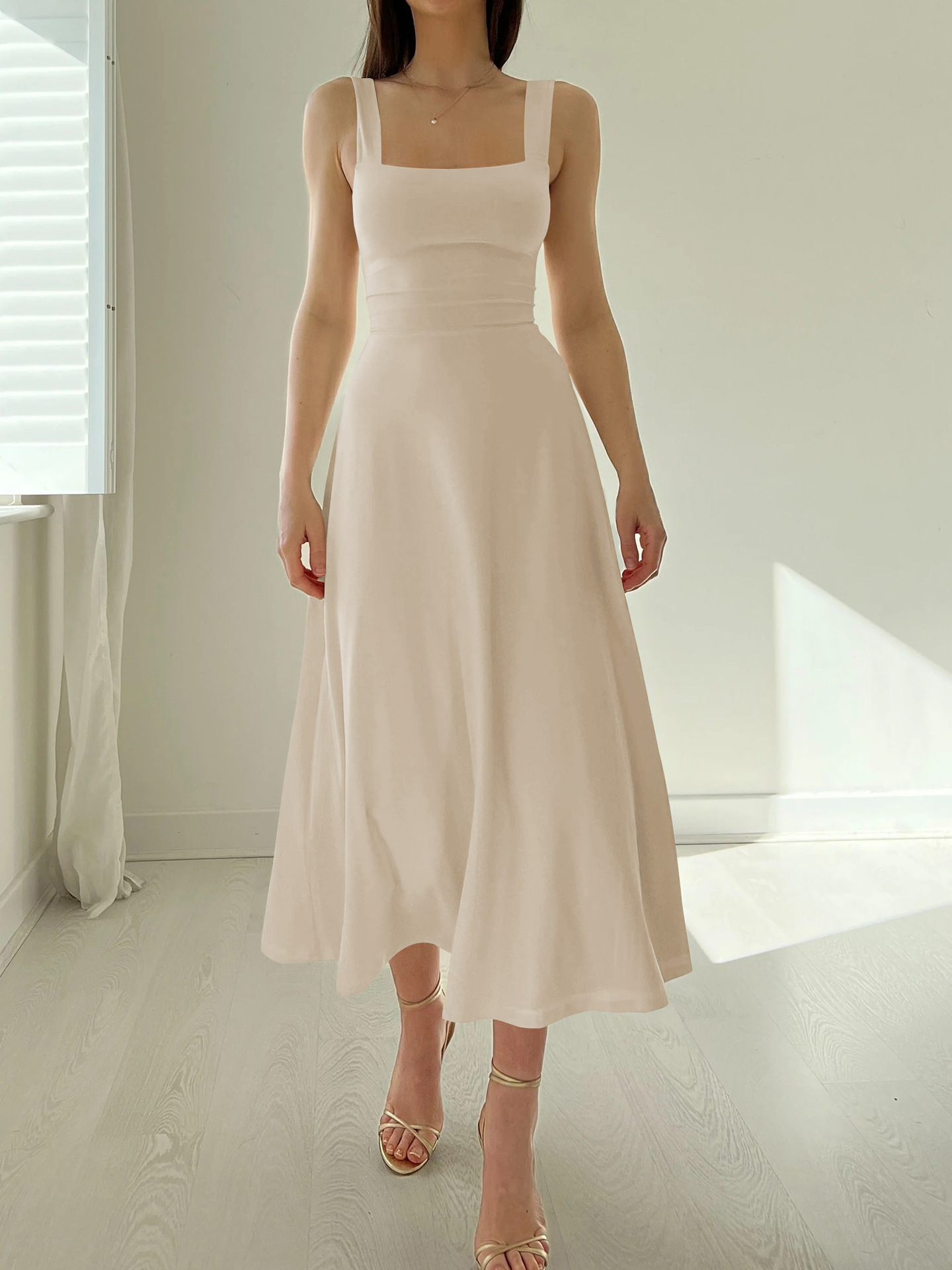 Falda sexy sin tirantes para mujer, falda larga francesa con cordones, vestido de estilo nuevo de primavera y verano, sentido de alta calidad