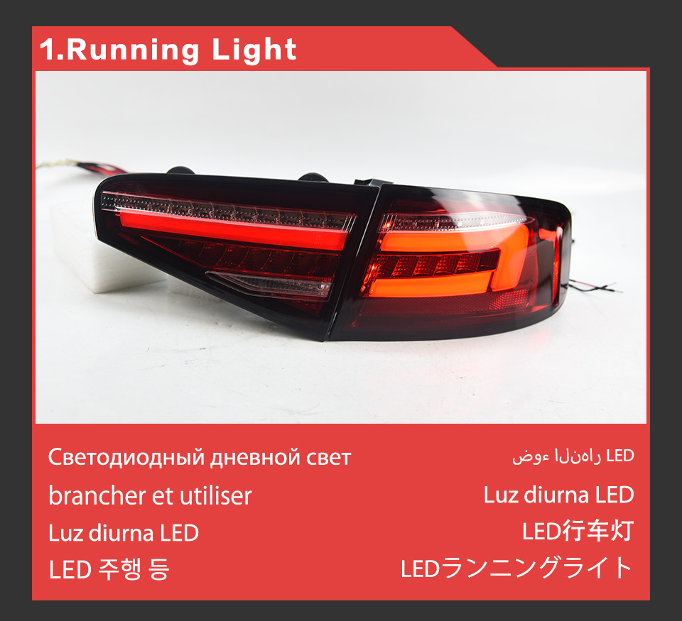 LED Running Brake Hrose Tail Light لـ Audi A4 B9 Car Taillight 2013-2016 ، مصباح إشارة الإشارة