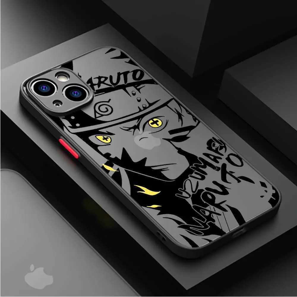 Mobiltelefonfodral anime cool-n-narutos telefonfodral för Apple iPhone 13 14 plus 15 pro max 11 pro 12 mini xr 8 se 7 6s xs max matt stockproof coverl240105