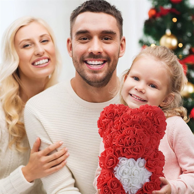 Fleurs artificielles de Rose ours de haute qualité Rose Bear Bours des cadeaux de la Saint-Valentin pour la femme maman ou les cadeaux pour enfants