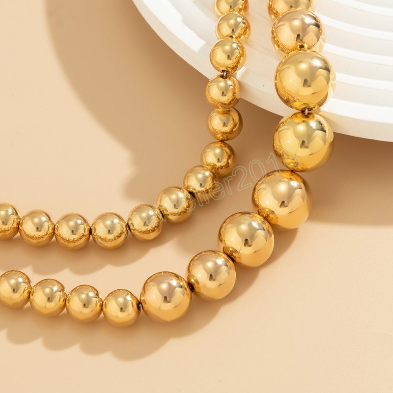 Collier ras du cou en perles CCB pour femmes, grande chaîne de perles tendance, accessoires de cou, bijoux à la mode, 2024