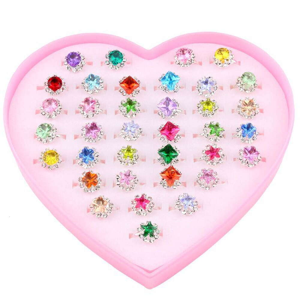 Princesse en vrac mignon anneaux pièces ensemble enfants fête faveur semblant pour jouer Dressing Costume bijoux anneau nouveauté cadeau Fille