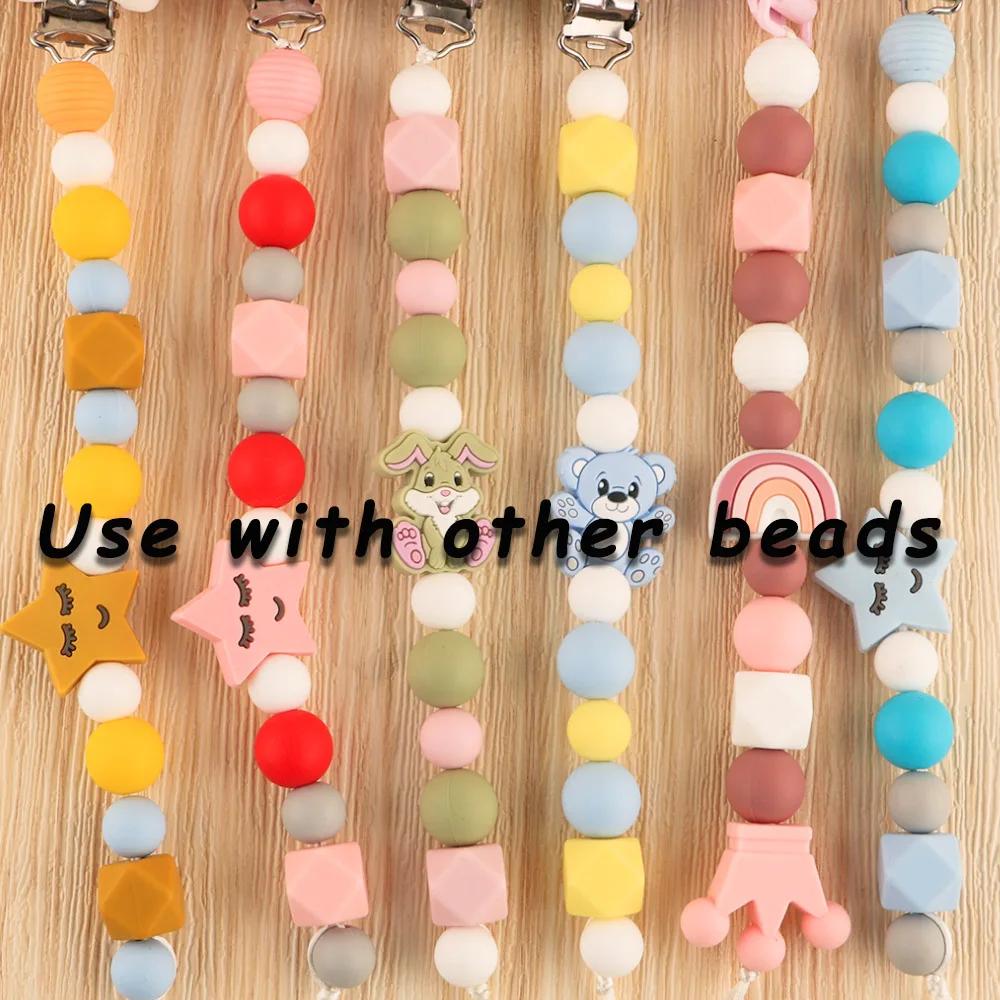 Bracelets Kovict 15mm Round Silicone Beads 100/200/Food Grade Bead for Jewelry Making Diy Bracelet Pacifier Chain Accessories