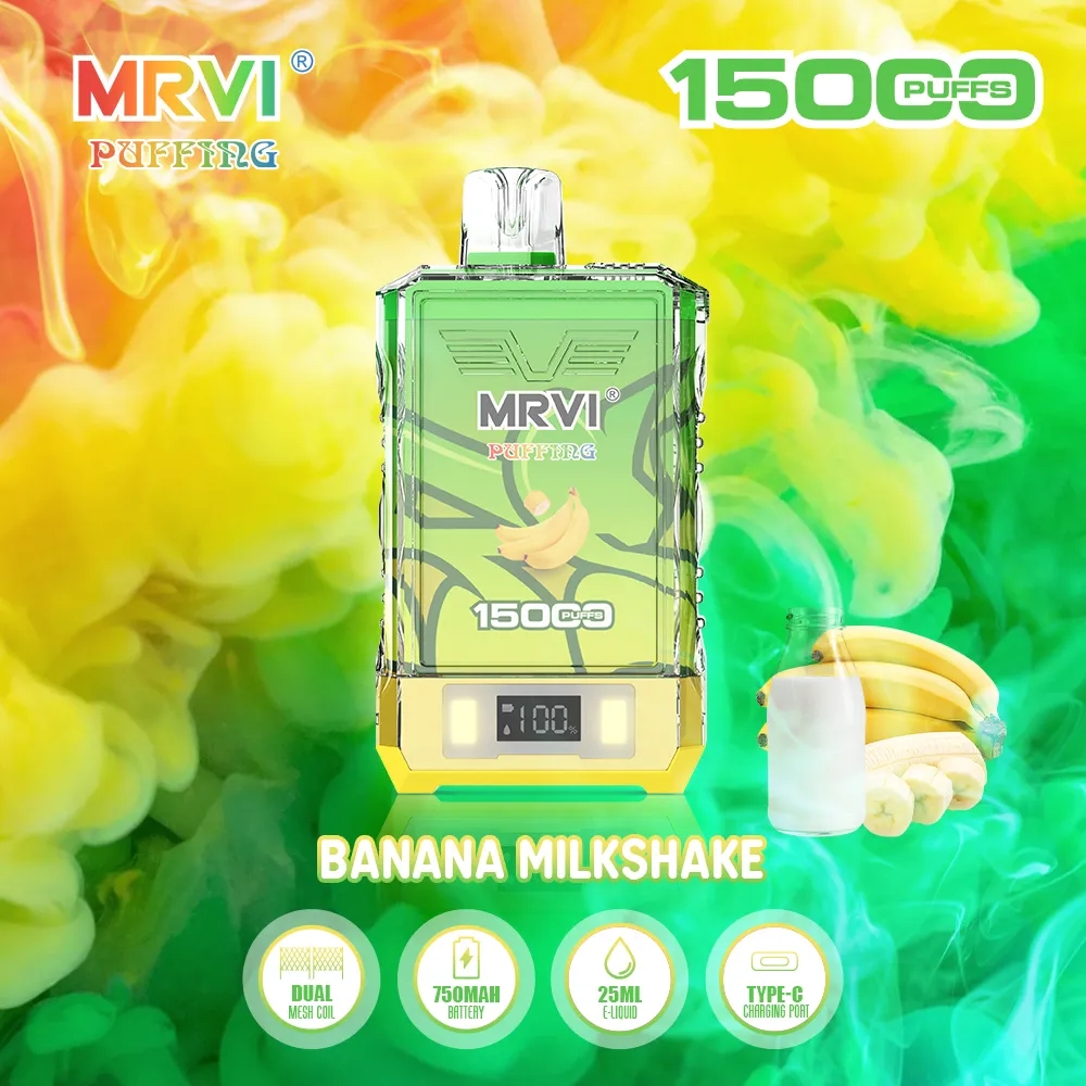 Original MRVI PUFFING 15K puff 15000 disposable vape Pod Device puff 15K 12K 10k vaper Rechargeable vapes with Smart Display and Lanyard Vape desechable