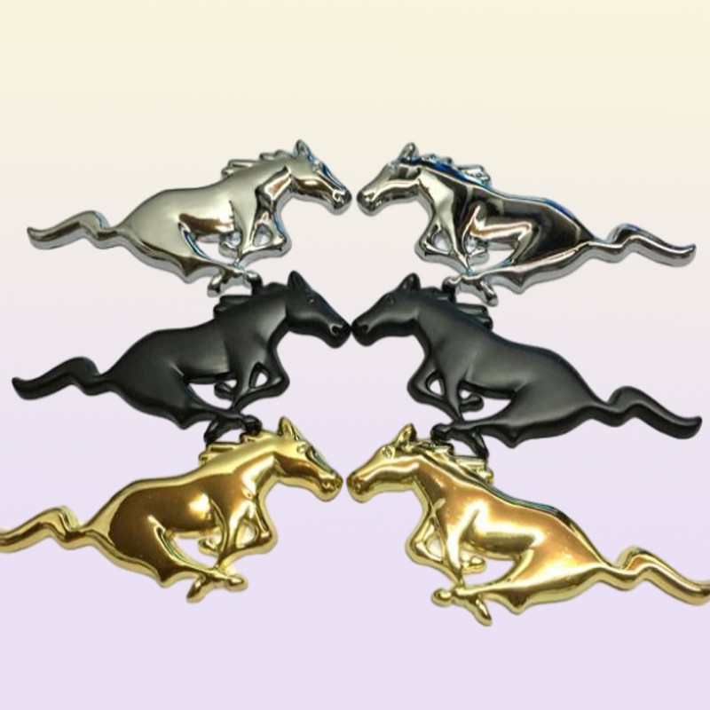 CAR METAL LOGO LOGO LOGO Значок Эмблема Эмблема Размер 75x28 +/- 1 мм Цветный серебро/черный/золото для серии автомобилей USA Mustang и другие модели 4363567