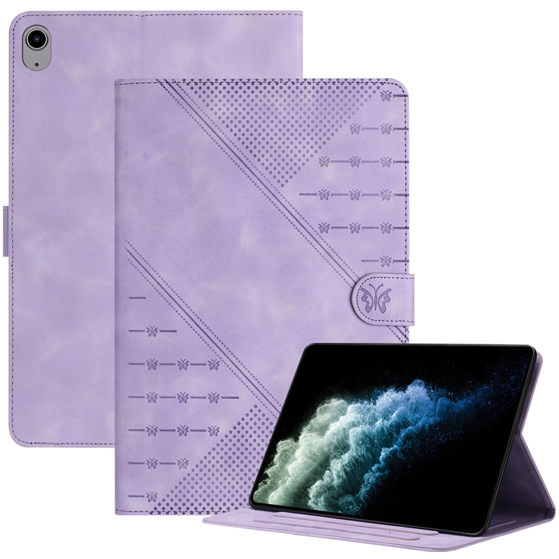 Vlinder lederen hoesjes voor Ipad Mini6 Mini 6 5 4 3 2 1 PU-lijn Verticale opdruk Portemonnee Tablet Mode Credit ID-kaartsleufhouder PU Boek Standaard Stand Pouch