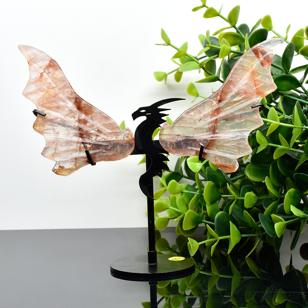 Lindo novo design elegante asas de borboleta de cristal natural ornamento lembrança de casamento renascimento transformação simbólica cura pedra preciosa colocação em casa