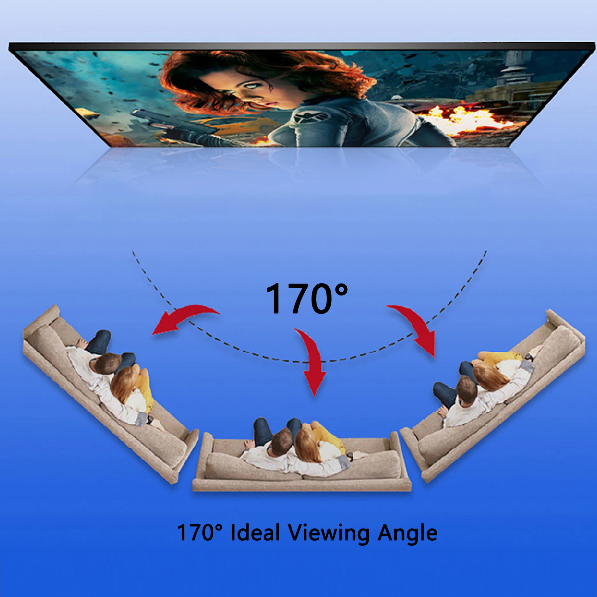 Jenovox Projector screen 100" 120" 16:9 UST CLR / ALR Narrow Frame Projection Screen With PET Black Crystal