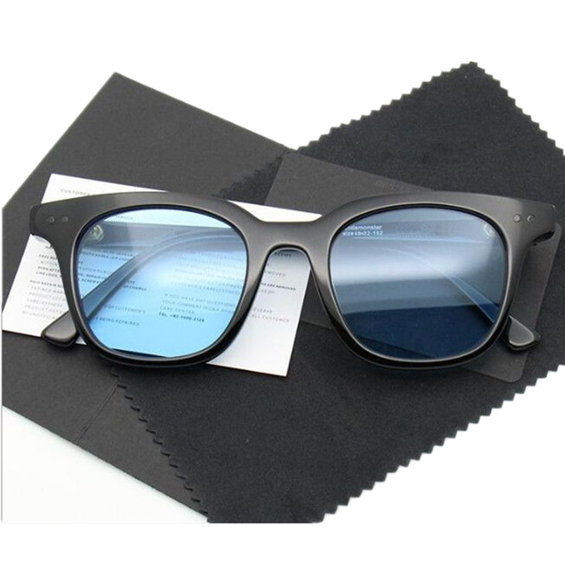 Quality Korea concise square tinted unisex sunglasses driving Anti-blueray glasses UV400 Celebs Star-style pure-plank goggles full-set case outlet wholesale