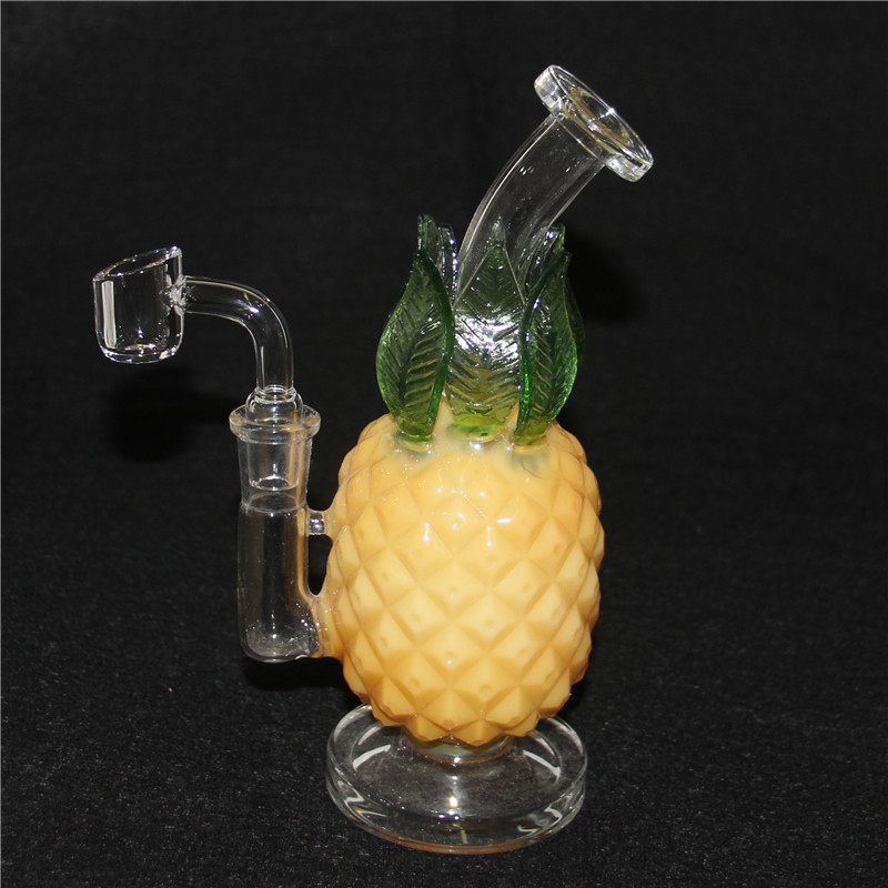 pineapple Fruit hookah bongs inline perc smoking water pipes dab rig 20cm tall beaker glass bong hookah bubble oil dab rigs