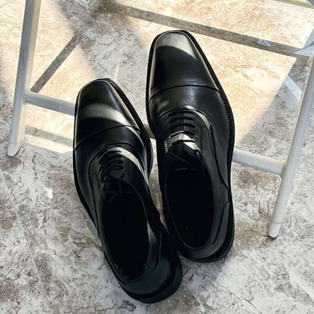 Chaussures de mariage pour hommes, Oxfords à bout carré, à lacets, faites à la main, printemps 2023