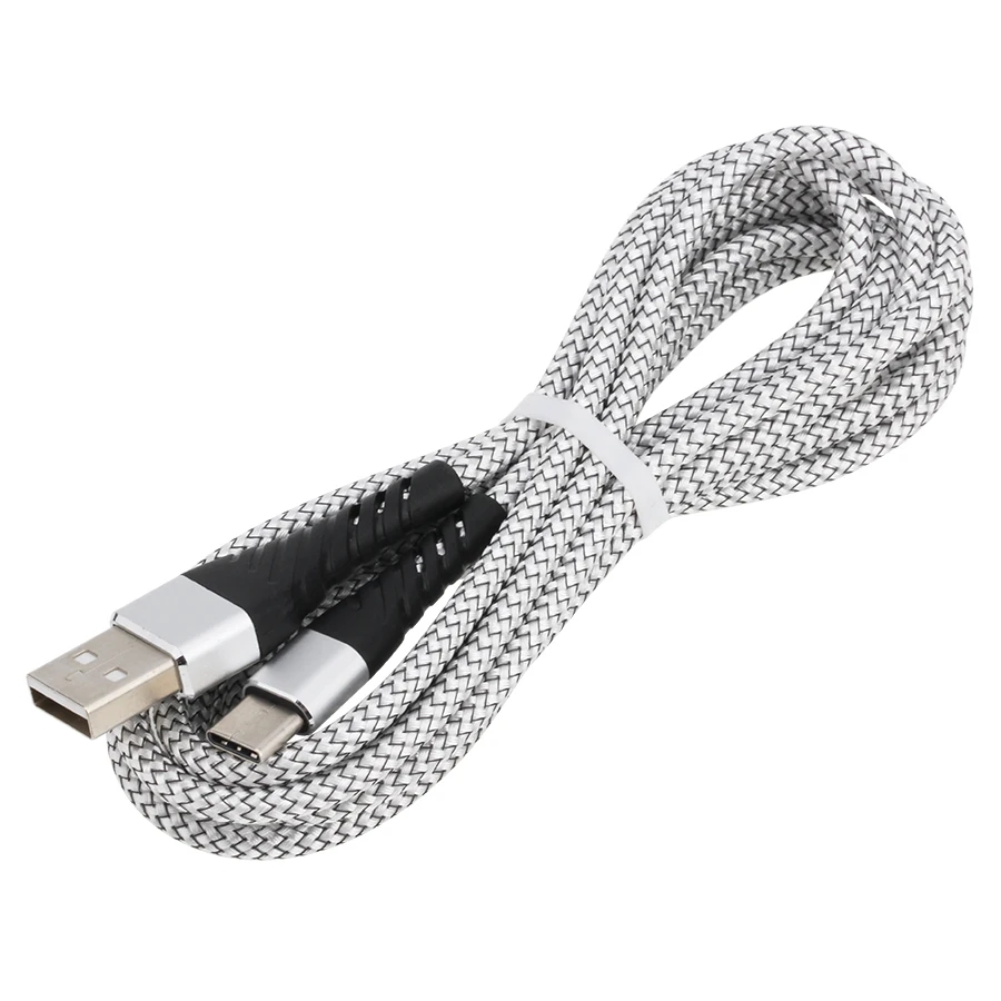 Cabo carregador de sincronização de dados micro USB C tipo C de tecido trançado de nylon para Samsung Huawei Xiaomi