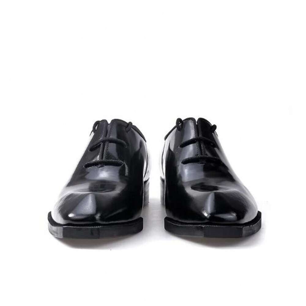 Chaussures habillées à bout carré et talon plat en cuir de vache pour hommes, Oxfords, chaussures d'affaires formelles, mocassins faits à la main