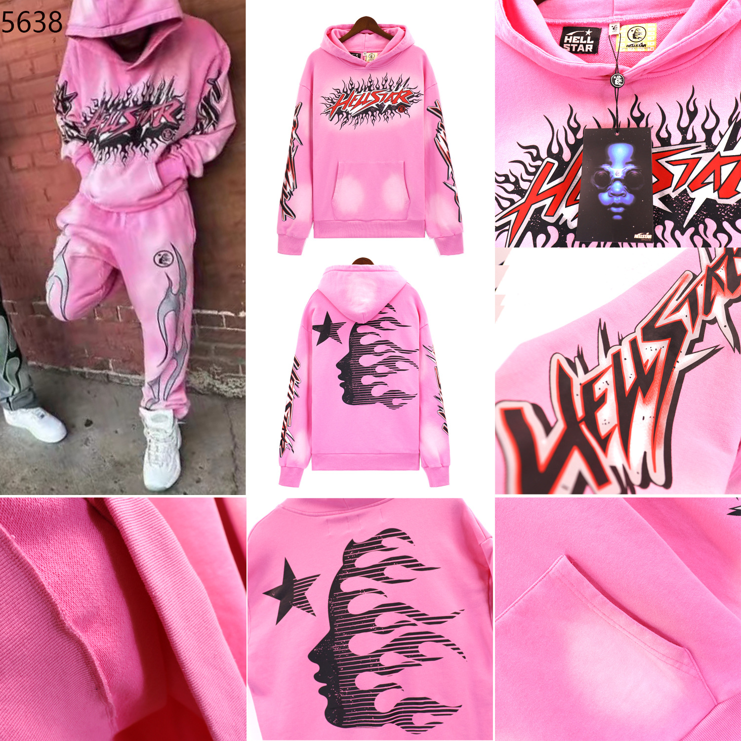 Hell Star Mens Hellstar Hoodies Moletons High Street Fleece Mens Com Capuz Hoodies Harajuku Stranger Things Oversize Perder Moletons Soltos Shorts AJ