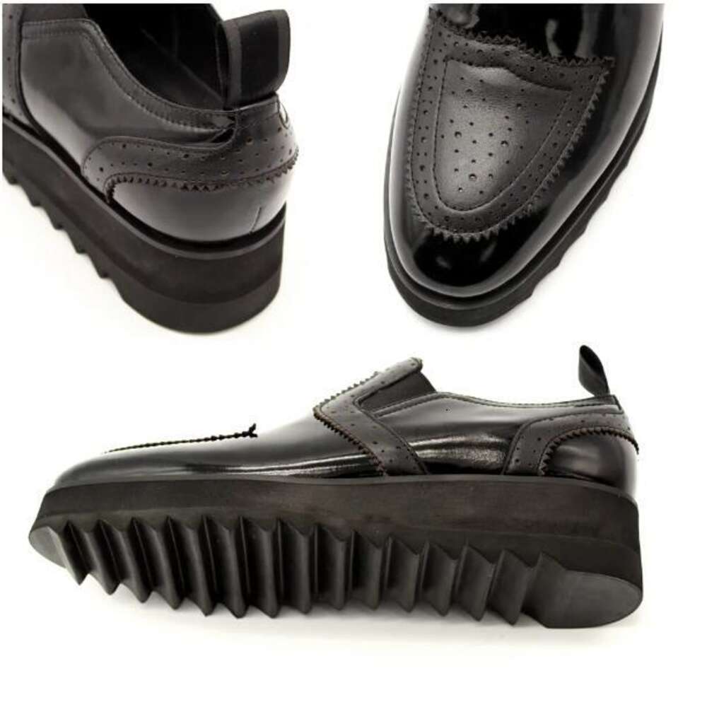 Noir sculpté hommes chaussures amples haute plate-forme décontracté respirant Mocn Zapatillas à lacets britannique paresseux à la main hommes chaussure