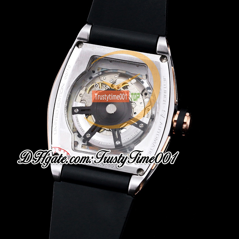 New Challenge Republiga De Angola Orologio meccanico automatico da uomo Cassa in acciaio Quadrante scheletrato Cinturino in caucciù Edizione limitata Reloj Hombre Orologi trustytime001