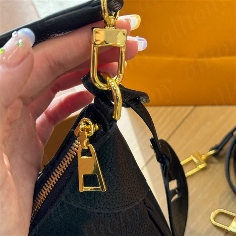 Diseñador Hobo bolso de lujo El nuevo bolso de la axila lienzo de cuero genuino bolso para mujer Cadenas de alta calidad Carteras Bolsos de hombro crossbody