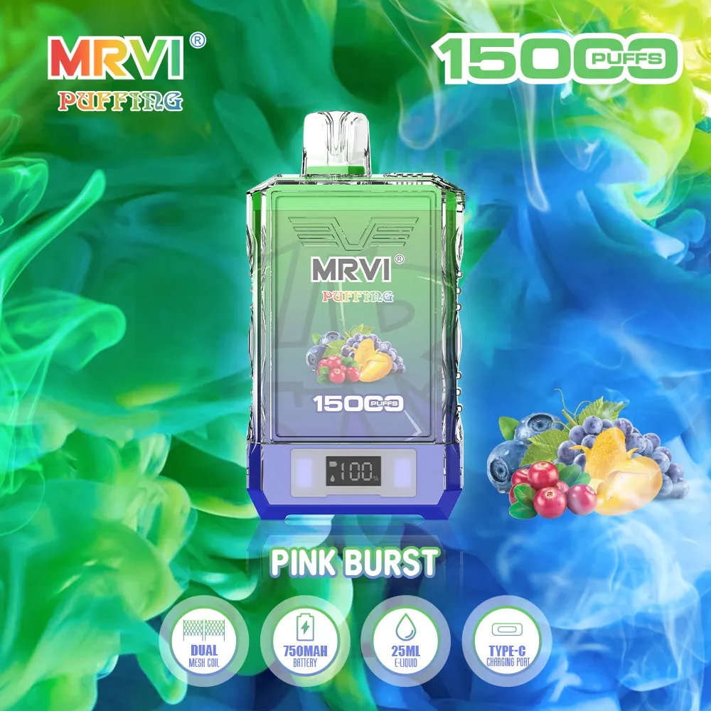 Original MRVI PUFFING 15K puff 15000 disposable vape Pod Device puff 15K 12K 10k vaper Rechargeable vapes with Smart Display and Lanyard Vape desechable