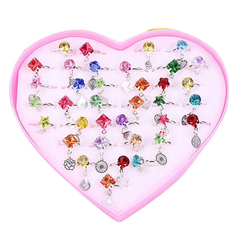 Princesse en vrac mignon anneaux pièces ensemble enfants fête faveur semblant pour jouer Dressing Costume bijoux anneau nouveauté cadeau Fille