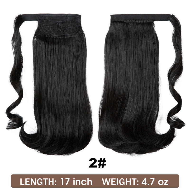 Wavy 17inch Ponytial Extension Synthetic Synthetic Poice avec Clip Wrap Around pour les femmes Ajouter du volume et du style à vos cheveux accessoires