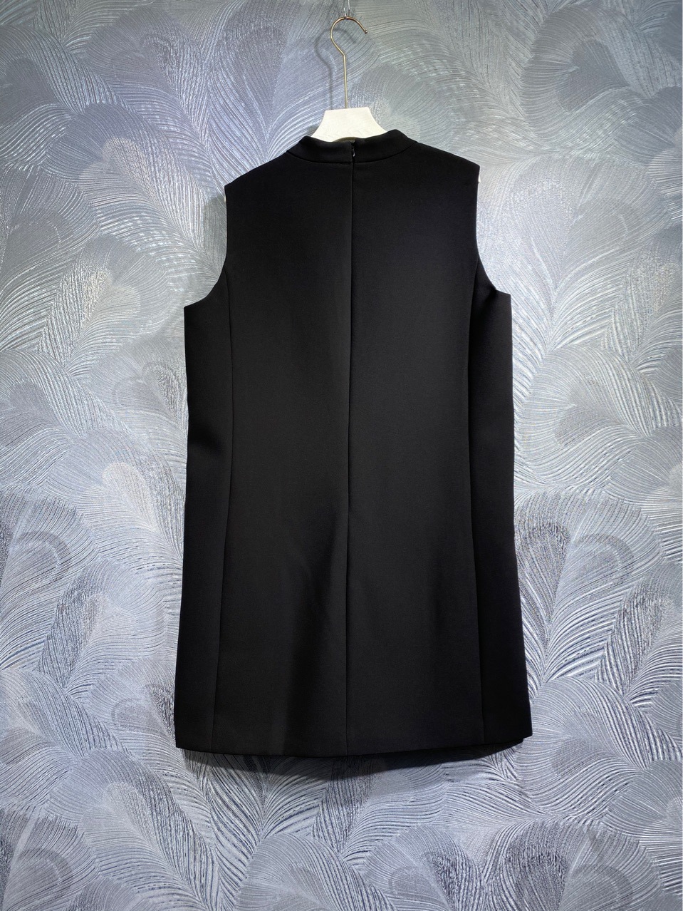 2024 Spring Pure Color paljetter klänning svart ärmlös stativ krage korta avslappnade klänningar T3J091517