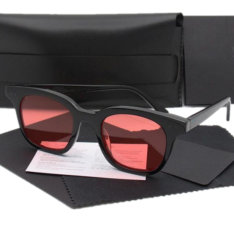 Quality Korea concise square tinted unisex sunglasses driving Anti-blueray glasses UV400 Celebs Star-style pure-plank goggles full-set case outlet wholesale