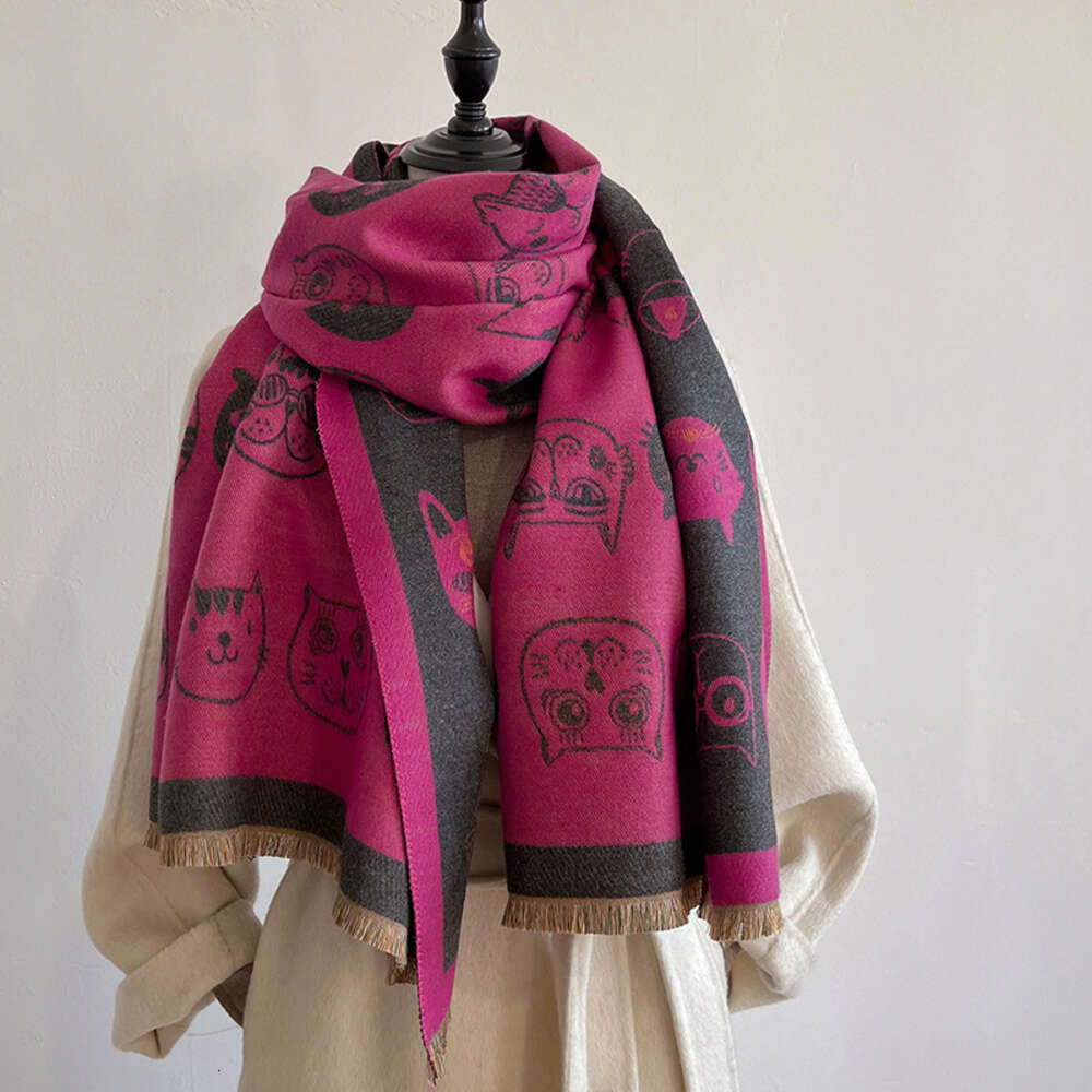 Nieuwe Cat Fashion Fashion Cashmere Dames Winter Koreaanse Veelzijdige Leuke Student Sjaal Wrap