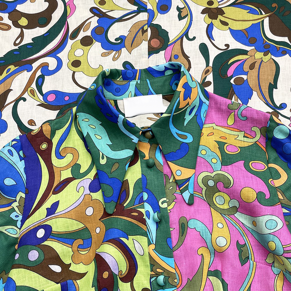 Robe longue fendue en lin pour femmes, imprimé Floral, Patchwork, avec ceinture, simple boutonnage, manches évasées, mode, vacances, 1.9