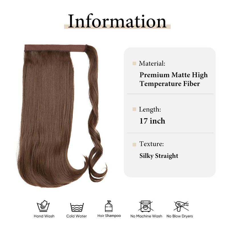 Wavy 17inch Ponytial Extension Synthetic Synthetic Poice avec Clip Wrap Around pour les femmes Ajouter du volume et du style à vos cheveux accessoires