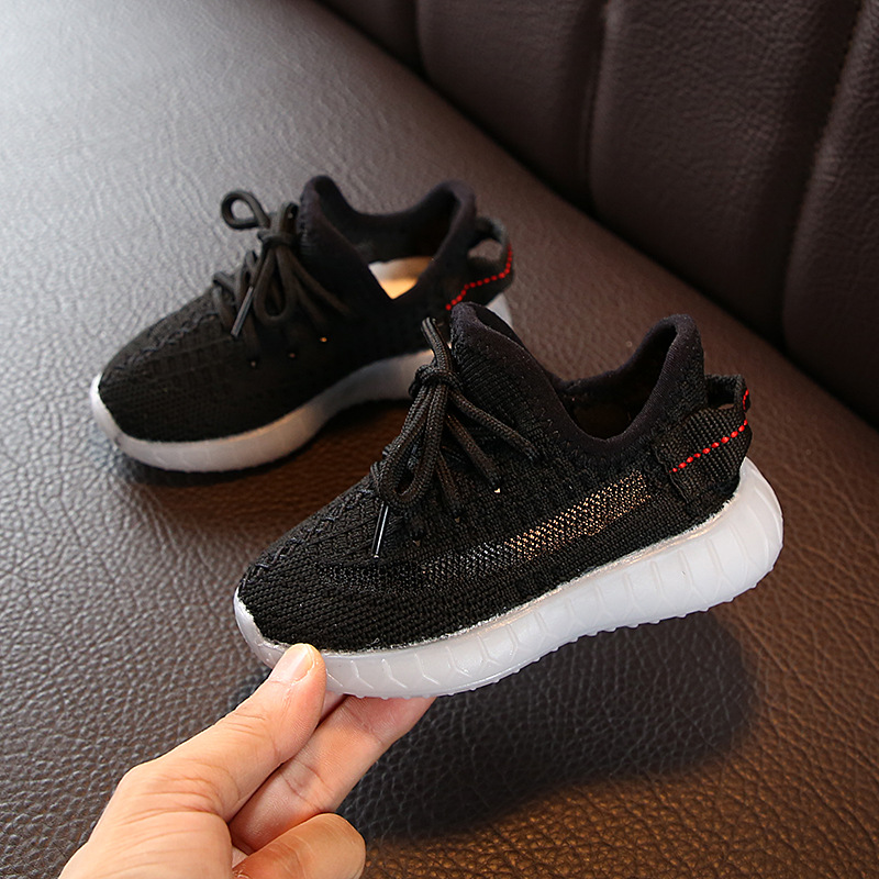 Instagram Super Hot Summer New Men's and Women's Flying Weaving Sports Leisure Breathable Coconut Night Glow Running Shoes Popular Children's Shoes