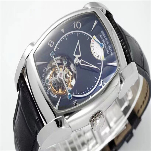 JB / YS Tourbillon PF011254.01 Lüks Erkekler İzleme PF350.01 Mekanik Hareket, Kinetik Enerji Depolama 60 Saat, 53x37.2mm Şarap Namlu Tipi Sapphire Saat Ayna Üç