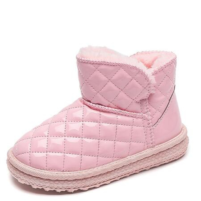 Barns vattentäta snöstövlar 2024 Autumn Winter New Girl's Warm Plush Thicked Cotton Boots Boots Shoes Short Boot