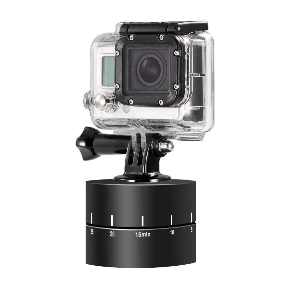 Tripés lapso de tempo 360 graus 60 120 minutos base de rotação automática cabeças de tripé para canon gopro hero 7 6 5 4 3 câmera de ação telefone