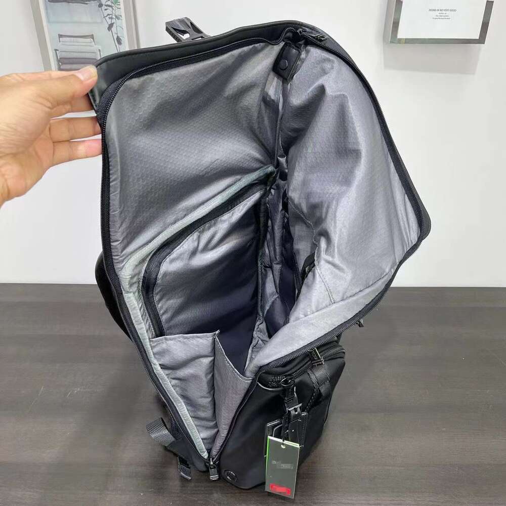 Модный мужской водонепроницаемый мужской дорожный рюкзак для компьютера с кожаным верхом TUUMIS Designer 932759d TUUMIS Bag Business 0B ATZX