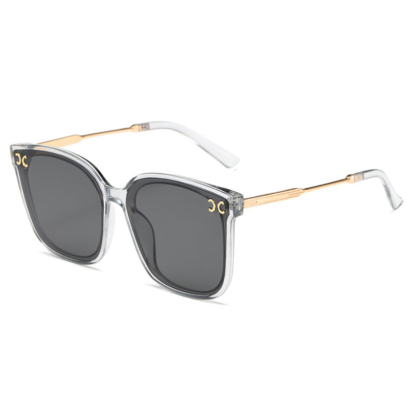 Women's Sunglasses Outdoor Designer Sunglasses Men's Glasses Tea Transparent Mirror Face Driving Travel Polarized UV Protection Glasses Metal Letters