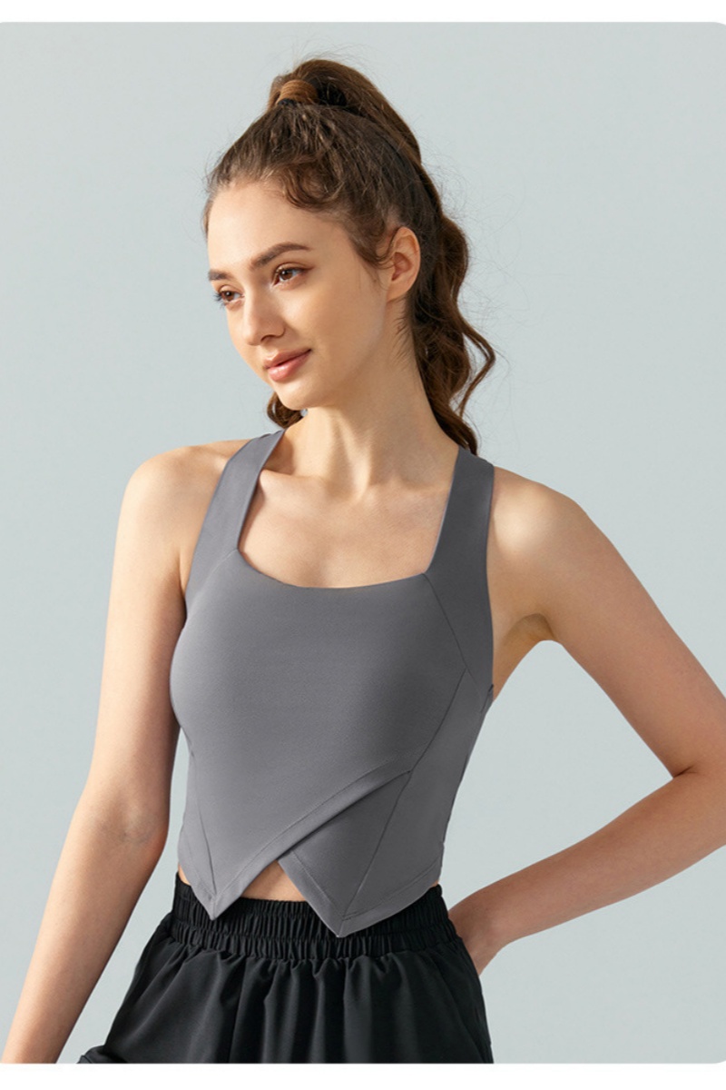 Al 2024 printemps/été nouvelle édition coréenne vêtements d'extérieur Design sangle irrégulière sport débardeur Pilates femmes haut Yoga robe