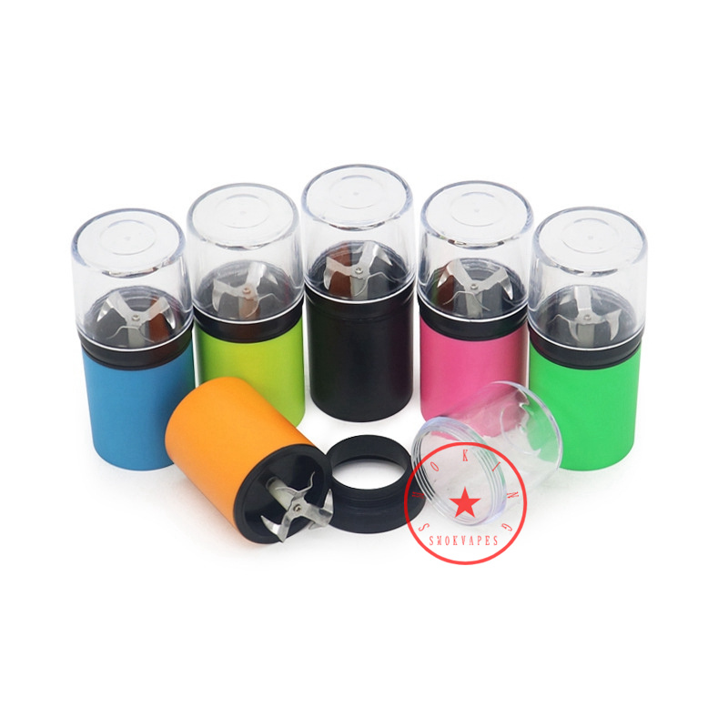 Latest Mini Smoking Colorful Plastic USB Electric Dry Herb Tobacco Grind Spice Miller Grinder Crusher Grinding Portable Innovative Handpipes Cigarette Holder DHL