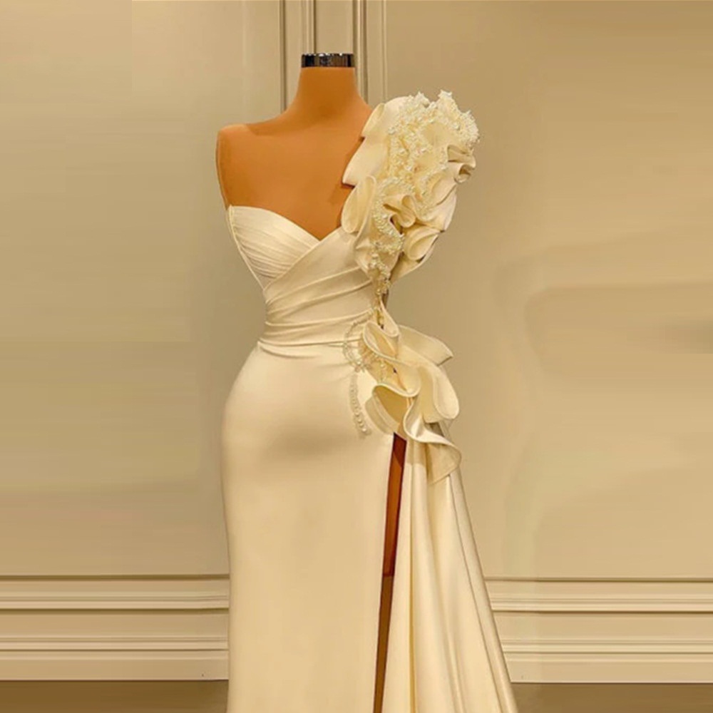 Znakomite sukienki ślubne syreny kwiatowe Koronkowe suknie ślubne pionowo rozrzedzenie de noite na zamówienie dla kobiet 05 yt