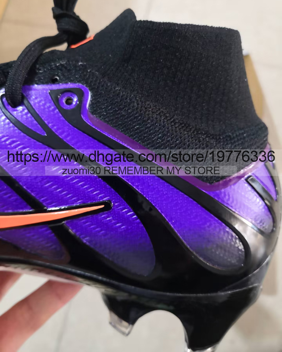 Send With Bag Quality Soccer Boots Zoom Superflys 9 Elite FG ACC Knit Socks Football Cleats Mens Ronaldo CR7 Mbappe Training Lithe High Ankle Soccer Shoes Size US 6.5-12