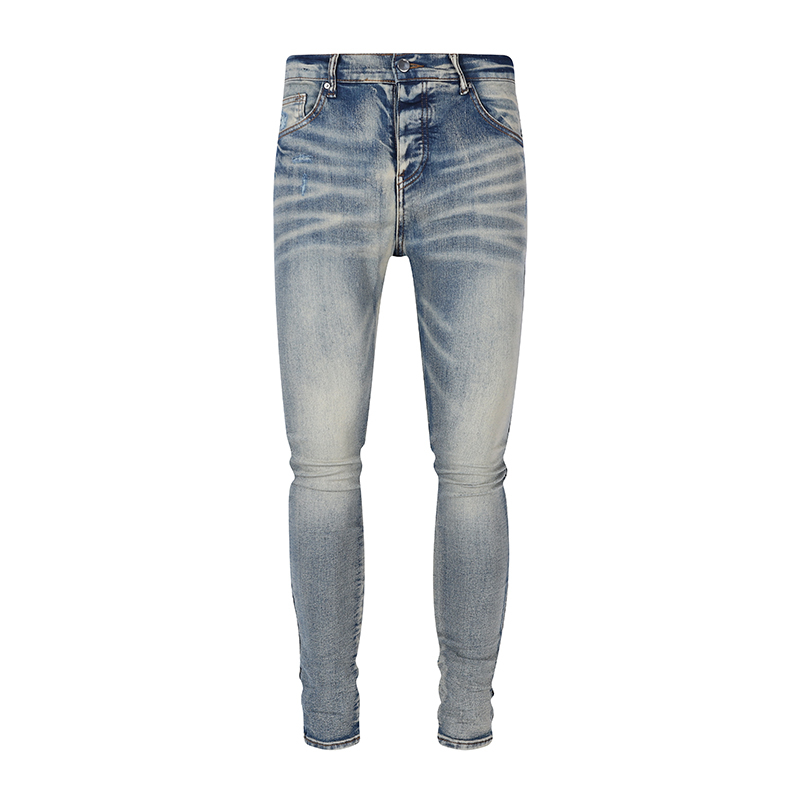 Lila Jeans Designerjeans für Herren Ami Hantel Stapel Jeans Männer Baggy Jeans Tränen Europäische Jean Hombre Herren Hosen Hosen Biker Stickerei für Trendgröße 28-40 gerissen