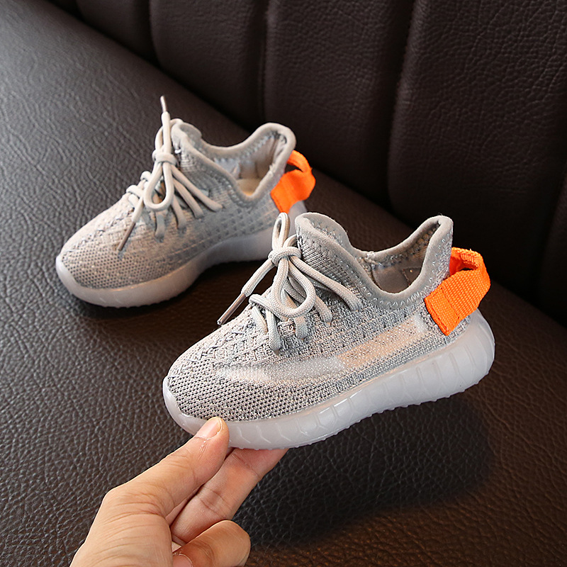 Instagram Super Hot Summer New Men's and Women's Flying Weaving Sports Leisure Breathable Coconut Night Glow Running Shoes Popular Children's Shoes