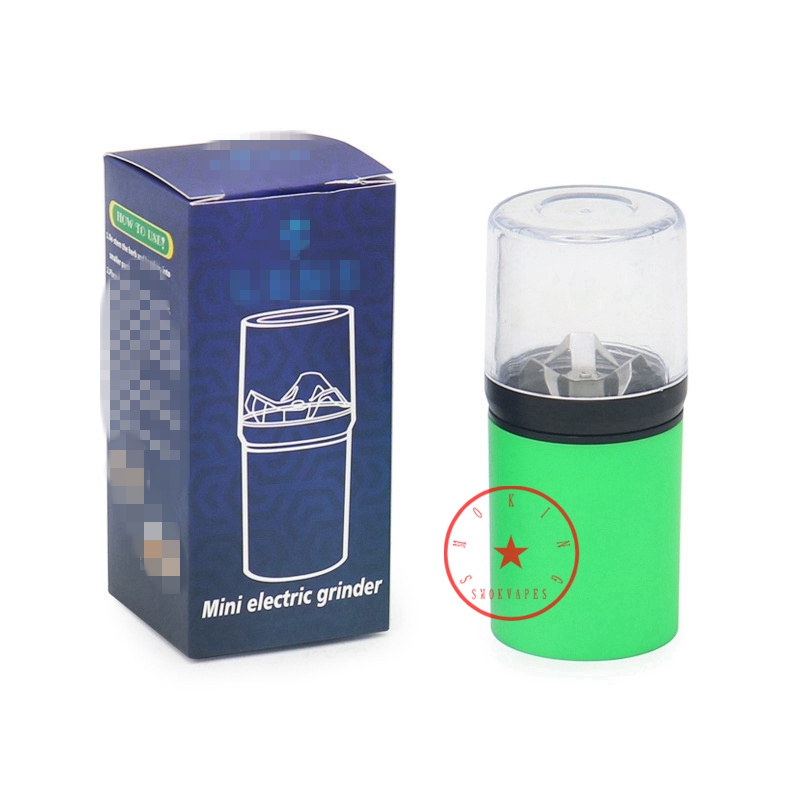 Latest Mini Smoking Colorful Plastic USB Electric Dry Herb Tobacco Grind Spice Miller Grinder Crusher Grinding Portable Innovative Handpipes Cigarette Holder DHL