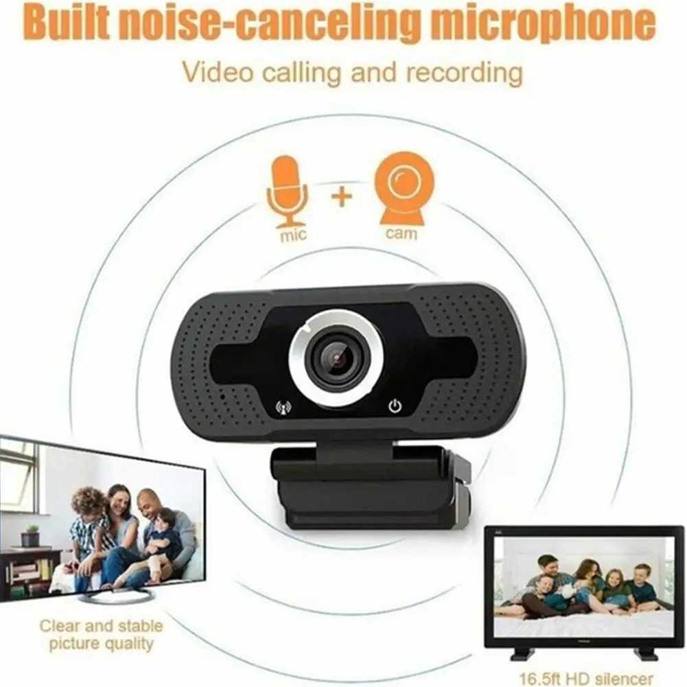 Webcams Nouvelle Webcam 1080P HD caméra Web mise au point automatique avec Microphone prise USB Web Cam PC ordinateur portable vidéo Mini CameraL240105