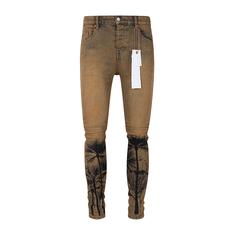 Lila Jeans Designerjeans für Herren Ami Hantel Stapel Jeans Männer Baggy Jeans Tränen Europäische Jean Hombre Herren Hosen Hosen Biker Stickerei für Trendgröße 28-40 gerissen