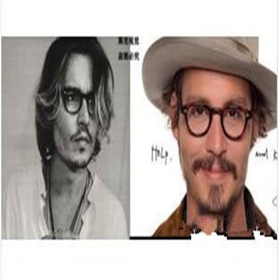 Güneş Gözlüğü Johnny Depp Woody Allen Oculos de Qualidade Üstün Marca Rodada Oculos Moldura Lemtos