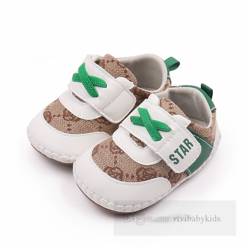 2024 Spring Baby floral letter printed first walkers toddler kids non-slip sneakers infant boys girls soft bottom casual shoes Z6628