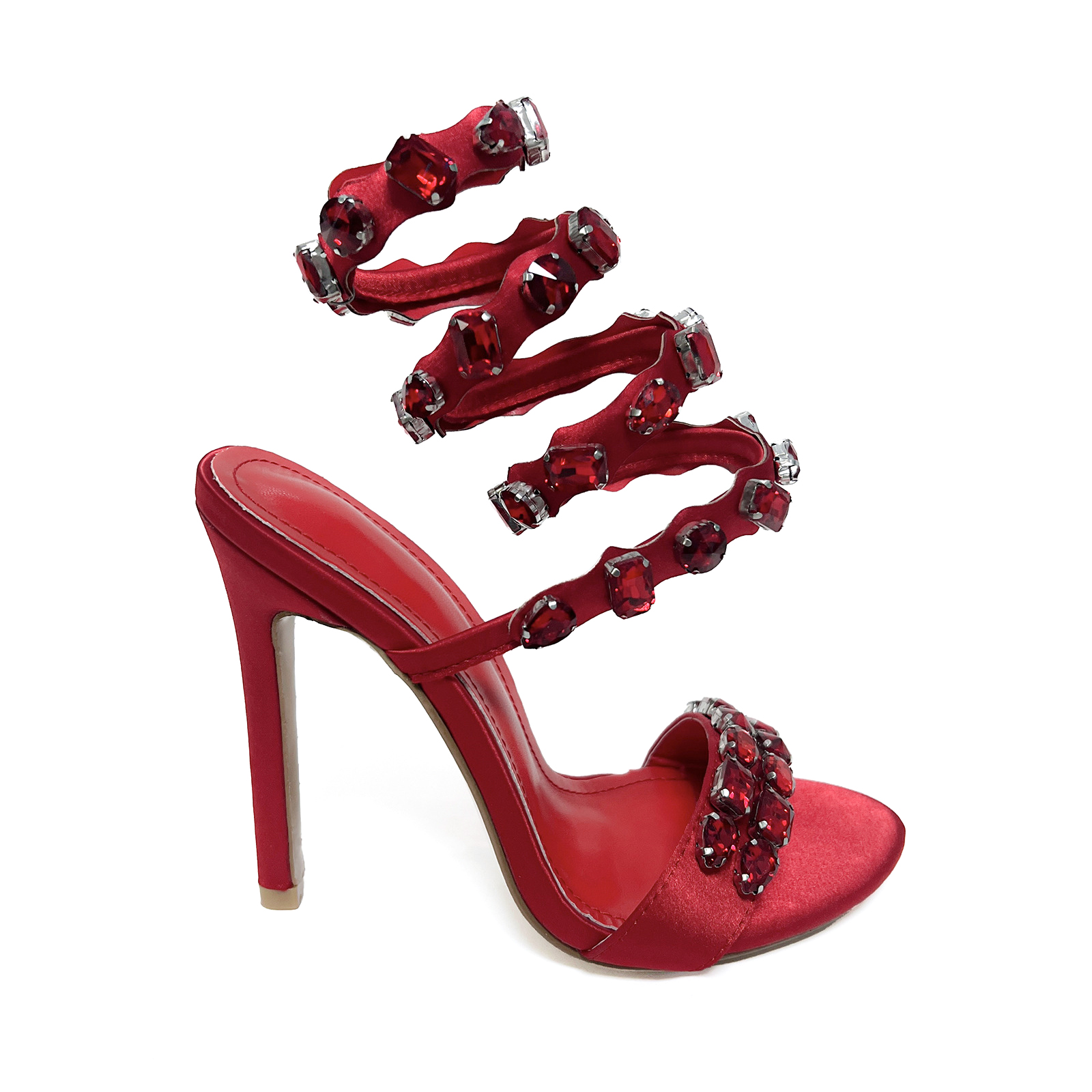 Классические туфли Дизайнерские каблуки Сандалии с украшением из кристаллов праздничная кожаная шпилька на высоком каблуке Вечерние туфли женские на каблуке Роскошные дизайнерские ботильоны обувь