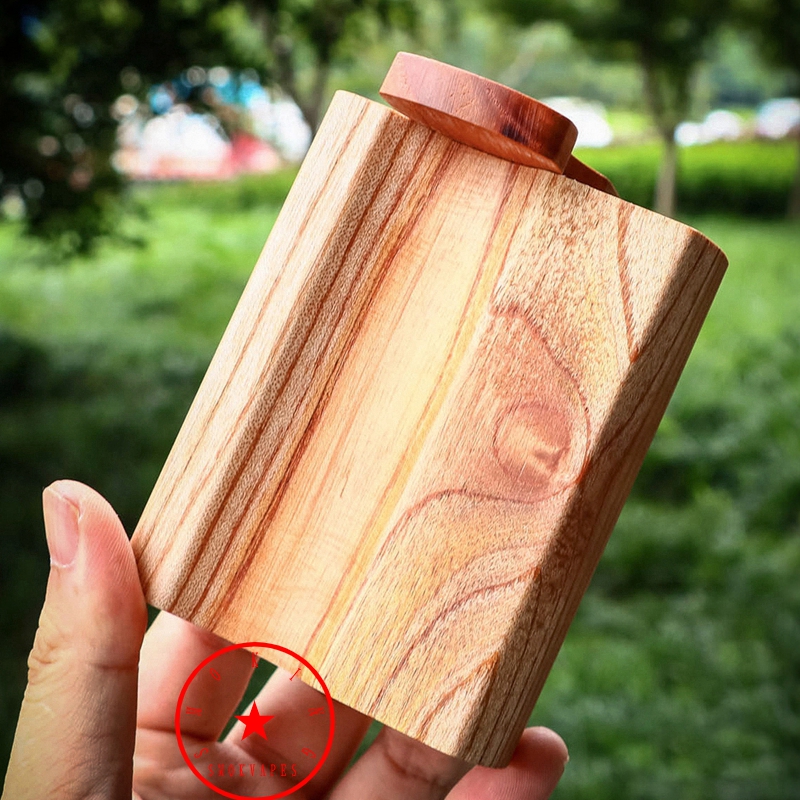 Huvudrökning Natural Wood Portable Stash Case Dugout Cigarett Box Pocket Storage Container Innovative för ört Tobak Preroll Rolling Cigar One Hitter Tändare